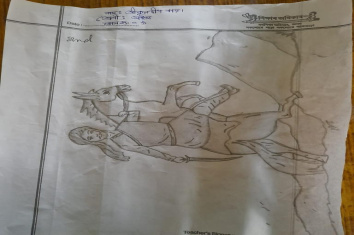 Drawing of Bir Lachit by the students of Bongaigaon