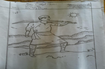 Drawing of Bir Lachit by the students of Bongaigaon